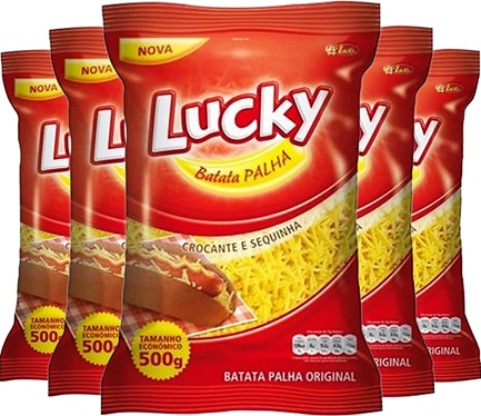 batata palha lucky crocante sequinha almoço cachorro quente lanche