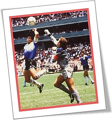 unfair play maradona scored a goal by using his hand