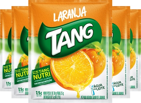 resfresco em pó tang, pó para bebida, sabor laranja