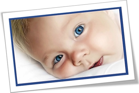 close-up shot, fotografia de bebê branco, olho azul