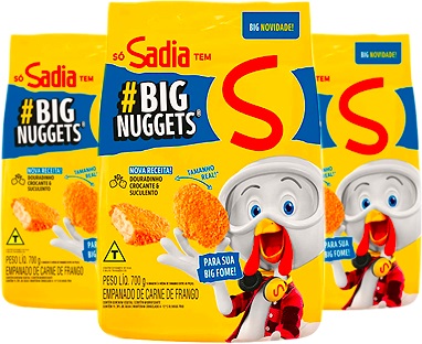 pacotes de big nuggets de frango sadia