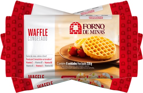 waffle congelado forno de minas, lanche, sobremesa, alimentos