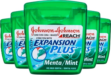 fio dental, johnson johnson, reach, expansion plus, sabor menta
