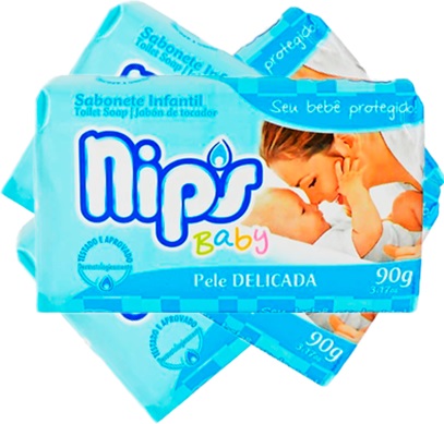 sabonete infantil nips baby, pele delicada