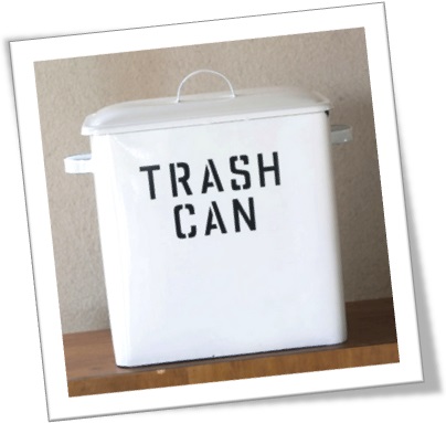 trash can, lata de lixo branca, lixeira, metal, limpeza