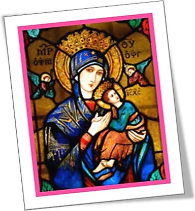 stained glass of our lady of perpetual help