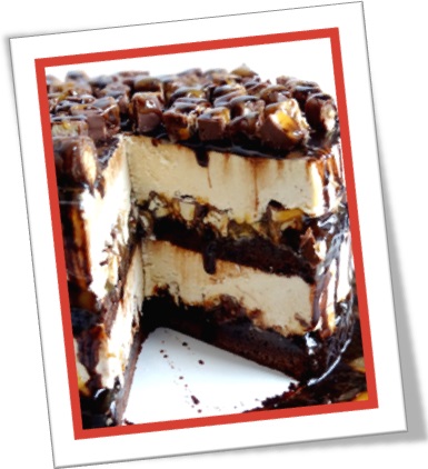 snicker cake, bolo de chocolate recheado com chocolate snickers