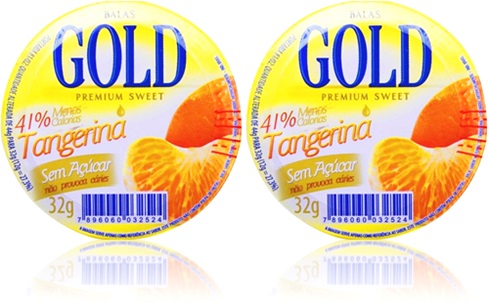 confeitos doces balas gold premium sweet sabor tangerina