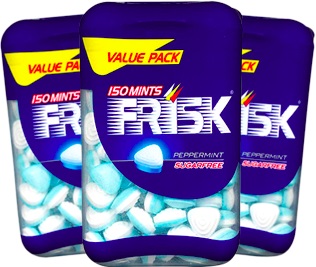 pastilhas frisk, perfetti van melle, sabor hortelã-pimenta, sem açúcar