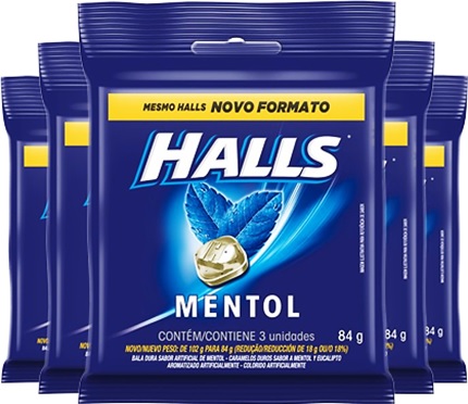 pastilhas balas drops halls sabor mentol