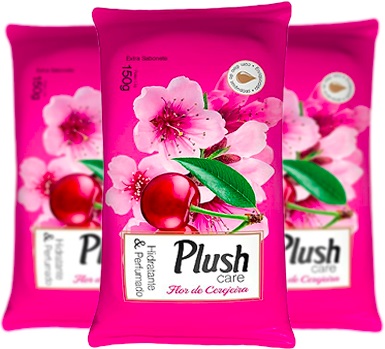 plush care sabonete hidratante perfumado flor de cerejeira