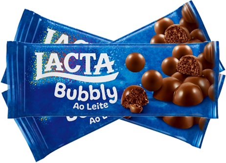 lacta chocolate ao leite aerado bubbly, bolhas, bolas, bolinhas