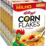 caixas de cereal corn flakes kelloggs milho