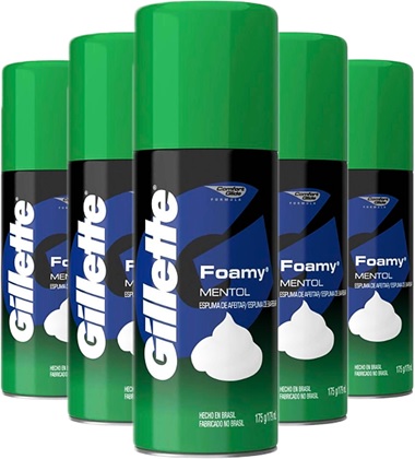 espuma de barbear gillette foamy mentol