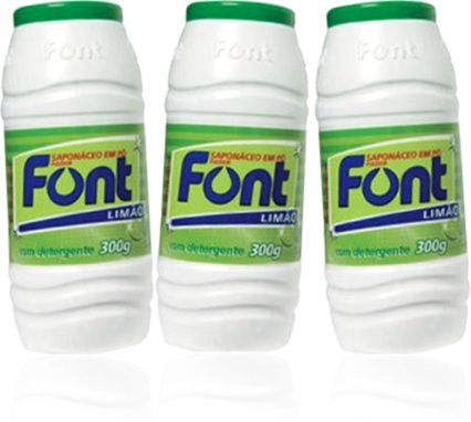 font saponáceo em pó com detergente pratos panelas talheres