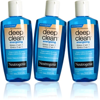 tônico energizing deep clean neutrogena limpeza redução poros da pele