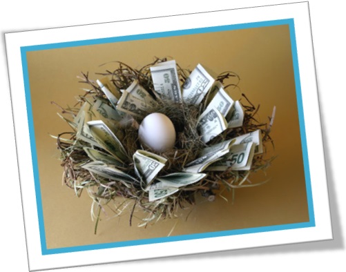 feather ones own nest, juntar dinheiro, enriquecer, ninho com ovo e dinheiro