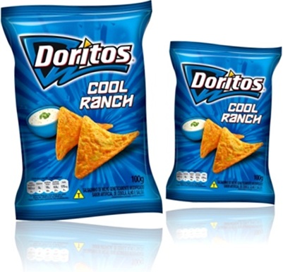 lanche, salgadinhos doritos cool ranch, milho geneticamente modificado