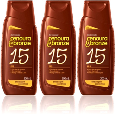 óleo bronzeador cenoura e bronze fps 15, praia, verão, pele