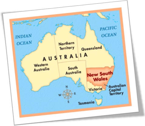 nova gales do sul, new south wales, mapa da australia, inglês australiano