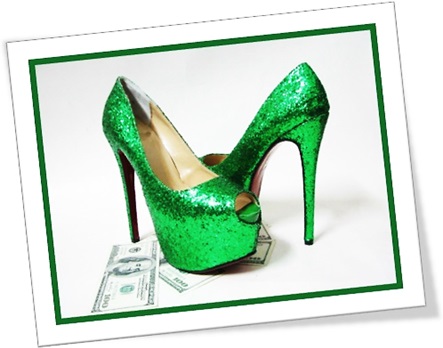 sapatos alto verde brilhoso caros, sapatos femininos