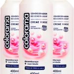 condicionador colorama creme rinse, cabelos, lavagem, creme de enxague