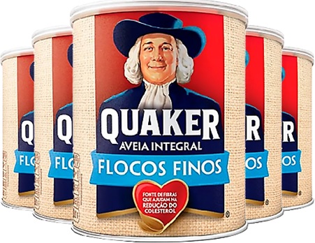 latas de aveia integral flocos finos quaker