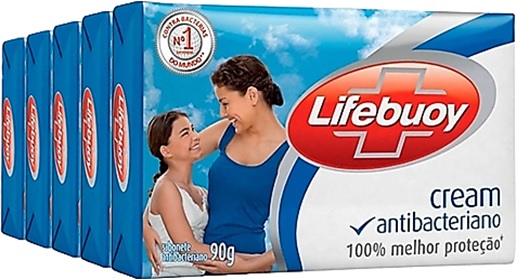 sabonete antibacteriano lifebuoy cream, bactericida, higiene pessoal, banho