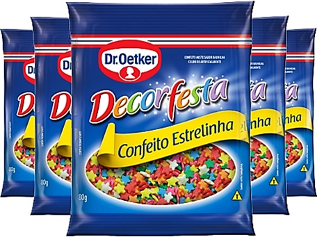 confeito estrela, decor festa, dr oetker