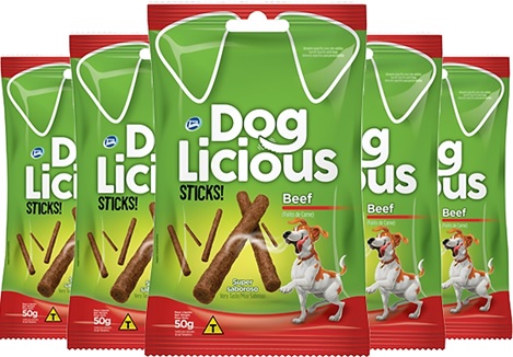 snack doglicious sticks, beef, lanche para cães