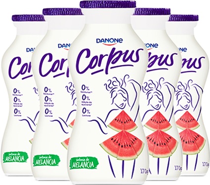 iogurte danone corpus light sabor melancia, polpa de fruta