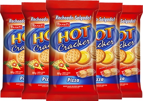 bolacha biscoito recheado parati hot cracker sabor pizza