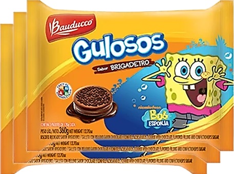 gulosos biscoitos recheados bauducco sabor brigadeiro, guloso em inglês