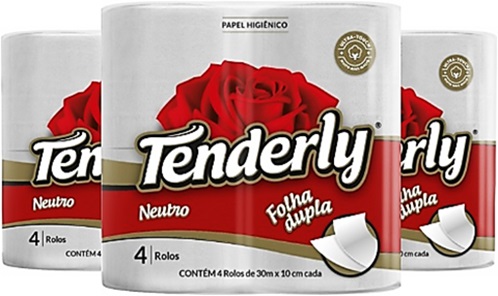 rolos de papel higiênico tenderly folha dupla neutro