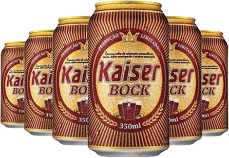 latas de cerveja kaiser bock, cerveja escura, dark beer