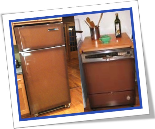 coppertone fridge, coppertoned dishwasher, coppertoned appliances