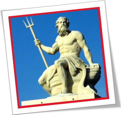 escultura do deus grego posídon com seu tridente em copenhagen, deus netuno