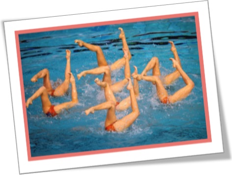 mulheres, piscina, nado sincronizado, synchronized swimming