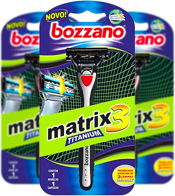 aparelho de barbear bozzano matrix 3 titanium com cartucho