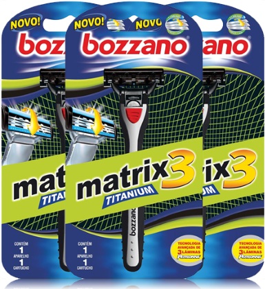 aparelho e lâmina de barbear bozzano matrix titanium 3, barba, cabelo e bigode