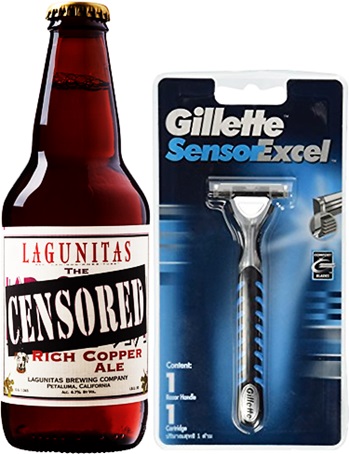 lagunitas censored rich copper ale, gillette sensor excel