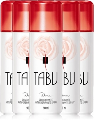 desodorante feminino tabu perfumado, rosa, spray, antitranspirante, taboo