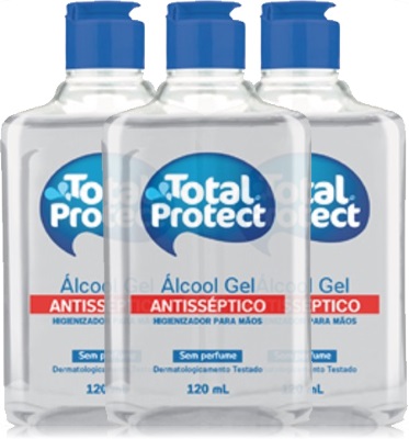 total protect, álcool gel, sanol, higienizador de mãos, sem perfume