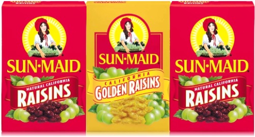 sun maid natural california raisins and golden raisins
