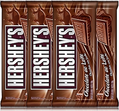 barras de chocolates ao leite hersheys, hershey