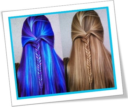 photoshopped hair, cabelo photoshopado, cabelos azuis e castanhos