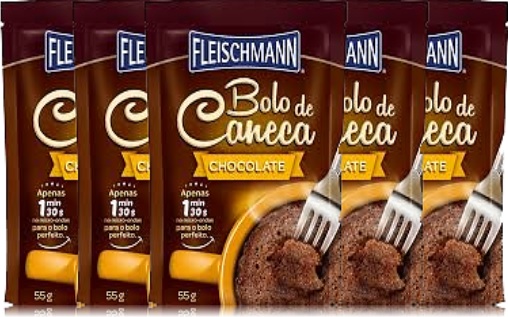 bolo de caneca, sabor chocolate, fleischmann