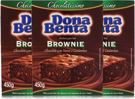 mistura para brownie dona benta chocolate com nozes e castanhas