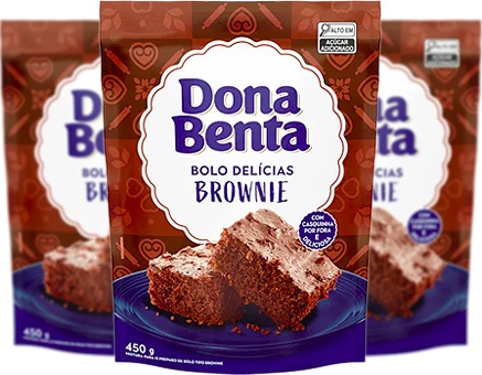 massa de bolo delícias brownie dona benta