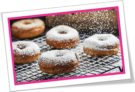 rosquinhas, ring donuts, doughnut, icing sugar, açúcar de confeiteiro